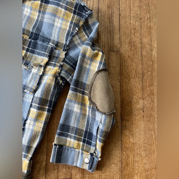 POL Cornflower Blue Plaid Shacket
With Grey Hoodie - Picture 4 of 7